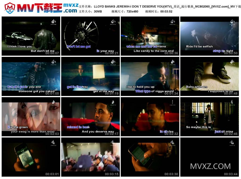 LLOYD BANKS JEREMIH-I DON T DESERVE YOU(MTV)_英语_流行歌曲_MC802060